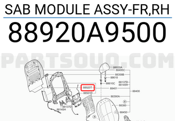 Túi Khí Ghế Trước Phải Kia Grand Sedona Mã phụ tùng 88920a9500