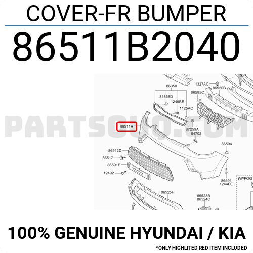 Cản Trước Miếng Trên Kia Soul Mã phụ tùng 86511b2040