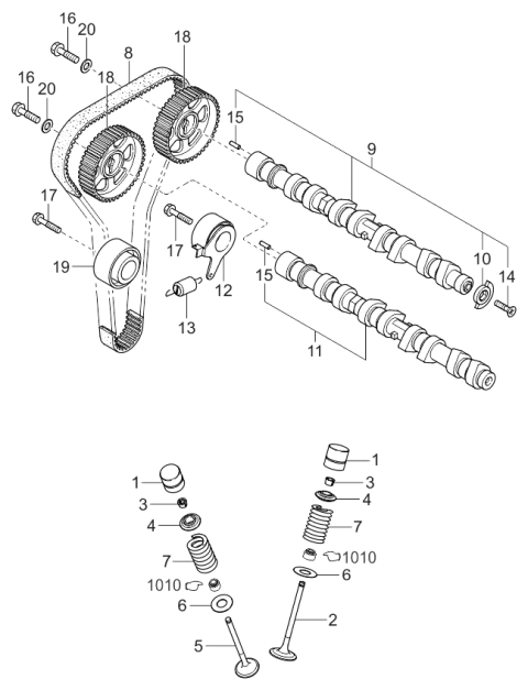 Dây Cam Kia Spectra Mã phụ tùng 0K30E12205