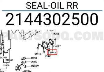 Phớt Đuôi Trục Cơ 1.1L Kia Morning / Picanto Mã phụ tùng 2144302500
