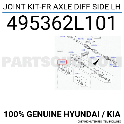 Láp Trong 25X22x41 Kia koup Mã phụ tùng 495362L001