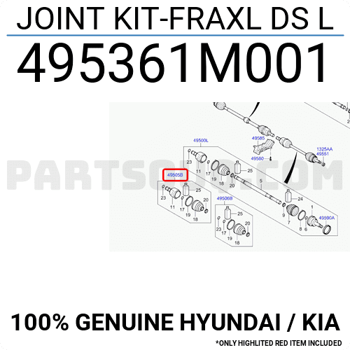 Láp Trong 25X22x41 Kia Soul OEM 495361M001