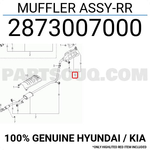 Ống Xả Đoạn Cuối Kia Morning / Picanto Mã phụ tùng 2873007000