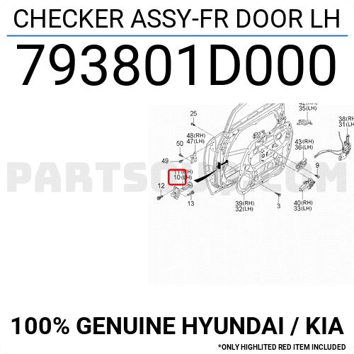 Hạn Chế Hành Trình Cửa Sau Kia Carens / rondo Mã phụ tùng 793801D001
