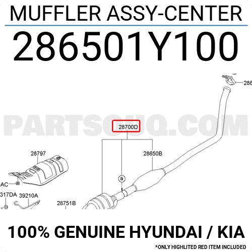 Ống Xả Đoạn Giữa Kia Morning / Picanto Mã phụ tùng 286501Y100