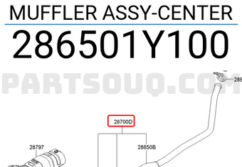 Ống Xả Đoạn Giữa Kia Morning / Picanto Mã phụ tùng 286501Y100