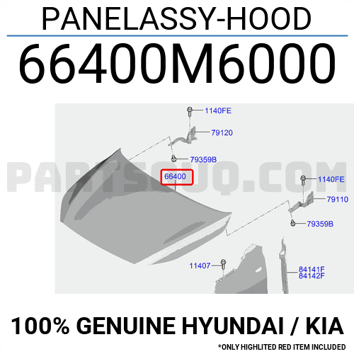 Nắp Ca Pô Kia Forte / Cerato Mã phụ tùng 66400m6000