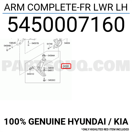 Càng A - L (Ren Vặn) Kia Morning / Picanto OEM 5450007160