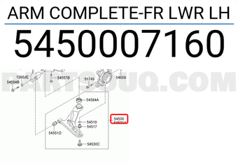 Càng A - L (Ren Vặn) Kia Morning / Picanto OEM 5450007160