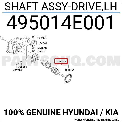 Cây Láp Trước Trái Cầu Trước Kia Bongo Mã phụ tùng 495014E001