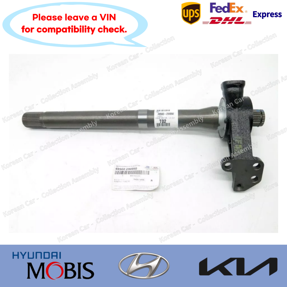 Trục Nối Láp Trung Gian Kia Sportage Mã phụ tùng 495603W050