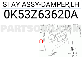 Ti Chống Cửa Hậu Trái Kia Carnival Mã phụ tùng 0K53Z63620A
