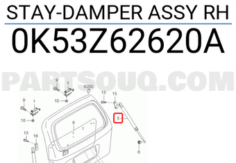 Ti Chống Cửa Hậu Phâỉ Kia Carnival Mã phụ tùng 0K53Z62620A