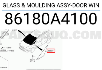 Kính Tam Giác Trước Trái Có Viền Mạ Kia Carens / rondo Mã phụ tùng 86180a4100