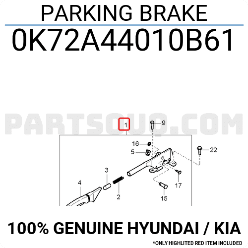 Cần Phanh Tay Kia K Mã phụ tùng 0K72A44010B00