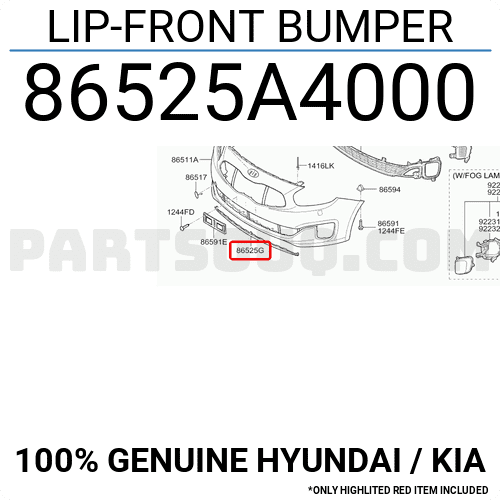 Viền Chắn Bùn Cản Trước Kia Carens / rondo Mã phụ tùng 86525A4000