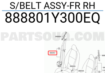 Dây Bảo Hiếm Trước Phải Màu Đen Kia Morning / Picanto Mã phụ tùng 888801Y300GAH