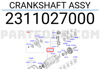 Trục Cơ Cos 0 Kia Carens / rondo Mã phụ tùng 2311027000-old