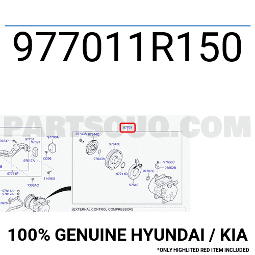 Lốc Điều Hòa Kia Rio Mã phụ tùng 977011R150
