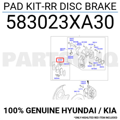 Má Phanh Sau Đĩa Kia K3 Mã phụ tùng 583023XA30