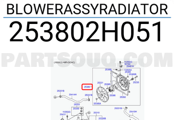 Quạt Két Nước Kia Forte / Cerato OEM 253802H051
