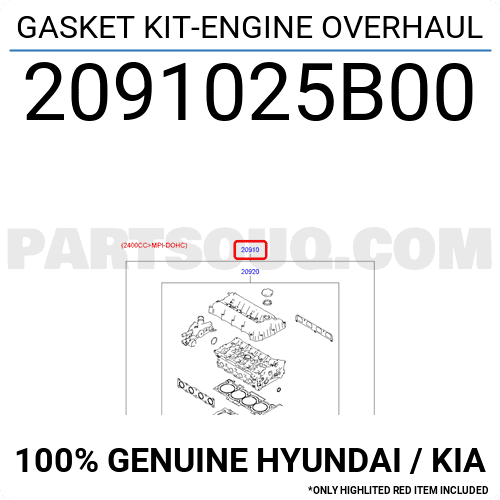 Gioăng Đại Tu Kia Carens / rondo Mã phụ tùng 2091025b00