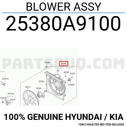 Quạt Gió Động Cơ Máy Dầu Kia Grand Sedona Mã phụ tùng 25380a9100