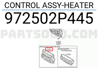 Cụm Công Tắc Điều Khiển Điều Hòa Kia Sorento Mã phụ tùng 972502p445