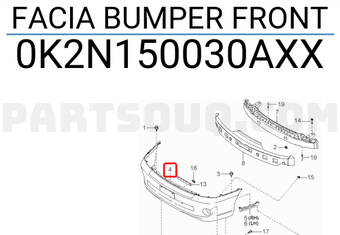 Cản Trước Kia Spectra Mã phụ tùng 0K2N150030AXX