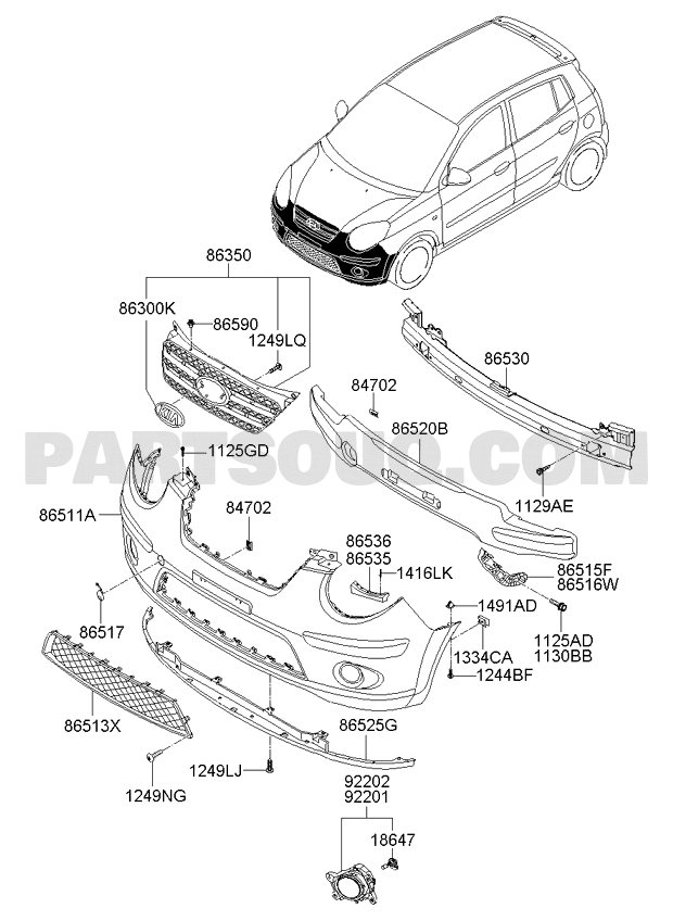 Nắp Chụp Móc Cứu Hộ Kia Morning / Picanto Mã phụ tùng 8651707500
