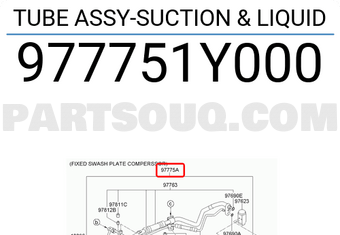 Bộ Ống Ti Ô Điều Hòa Liền Van Tiết Lưu Kia Morning / Picanto Mã phụ tùng 977751Y000