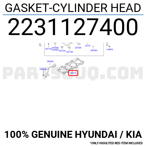 Gioăng Mặt Máy 2.0 Kia Carens / rondo Mã phụ tùng 2231127400