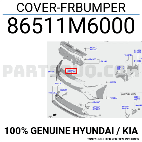 Cản Trước Miếng Trên Kia Forte / Cerato Mã phụ tùng 86511m6000