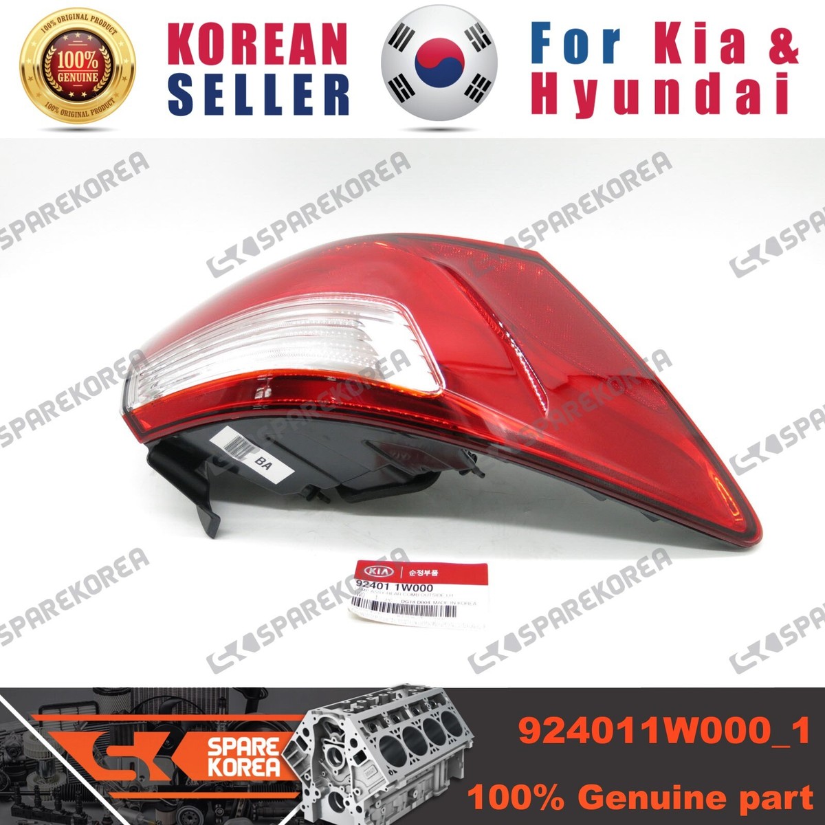 Đèn Pha Trái - Không Led Kia Rio Mã phụ tùng 921011W000