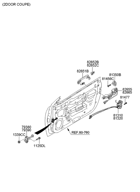 Tay Mở Cửa Ngoài Trước - L Có Điện Kia Forte / Cerato Mã phụ tùng 826511M200