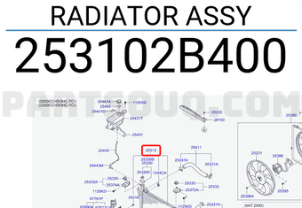 Két Nước At Kia Sorento Mã phụ tùng 253102B400
