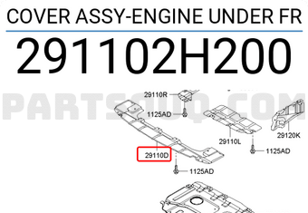 Chắn Bùn Két Nước Giữa Kia Forte / Cerato Mã phụ tùng 291102H200