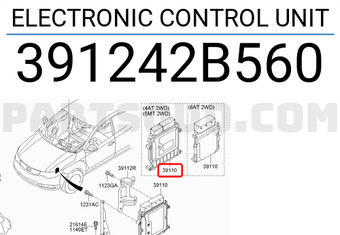 Hộp Ecu Kia Forte / Cerato Mã phụ tùng 391242B560