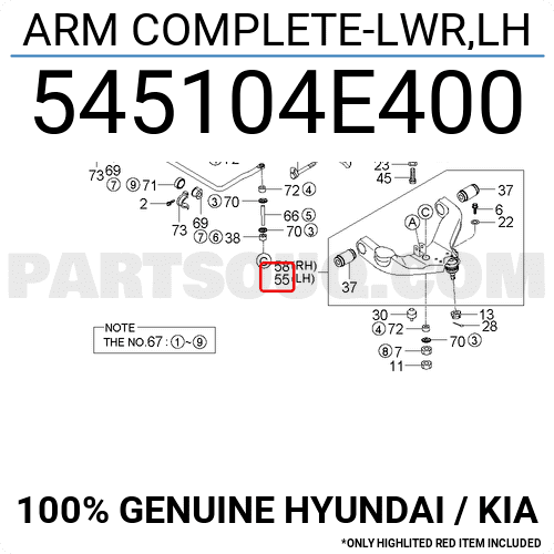 Càng A Dưới Trái Xe Hai Cầu Kia Bongo Mã phụ tùng 545104E400