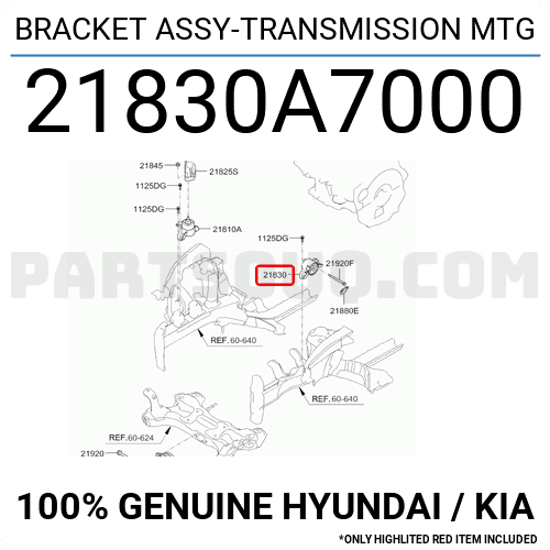 Chân Treo Hộp Số Kia K3 Mã phụ tùng 21830A7000