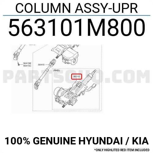 Cụm Điều Khiển Lái Điện Kia koup Mã phụ tùng 563101M800