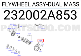 Bánh Đà Mt Kia Carens / rondo Mã phụ tùng 232002A854