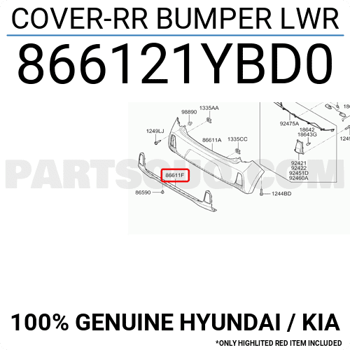 Nhựa Ốp Cản Sau Kia Morning / Picanto Mã phụ tùng 866121ybd0