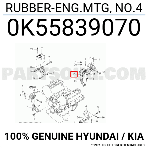 Chân Máy Kia Carnival Mã phụ tùng 0K55839070