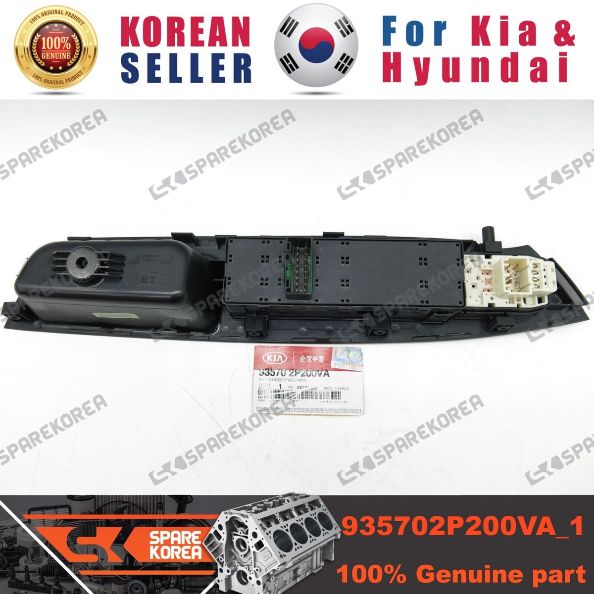 Công Tắc Lên Xuống Kính Tổng Kia Sorento Mã phụ tùng 935702p200va
