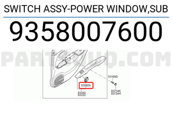 Công Tắc Lên Xuống Kính Sau Kia Morning / Picanto Mã phụ tùng 9358007600