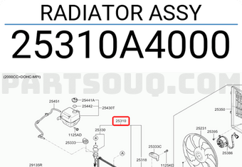 Két Nước At Kia Carens / rondo Mã phụ tùng 25310A4000
