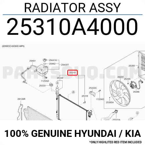 Két Nước At Kia Carens / rondo OEM 25310A4000-hcc