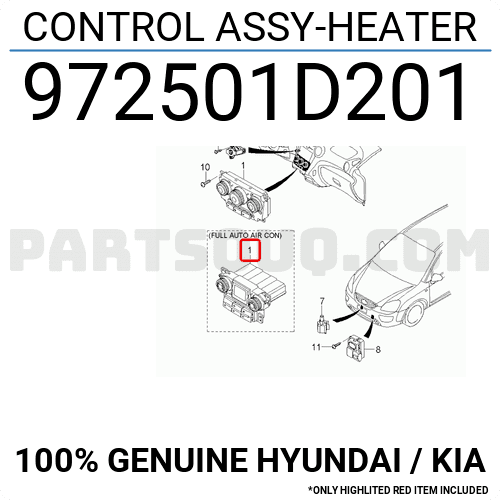 Cụm Điều Khiển Điều Hòa Kia Carens / rondo Mã phụ tùng 972501D201