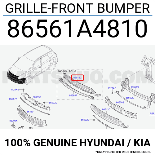 Lưới Cản Trước Kia Carens / rondo Mã phụ tùng 86561A4810